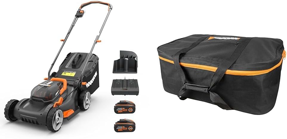 2026 WORX WG743E Akku-Rasenmäher 40V – Profi Rasenmäher mit Mulchfunktion & PowerShare Akku – Rasenmähen ohne Kabel – Ideal für Gärten bis zu 500m²