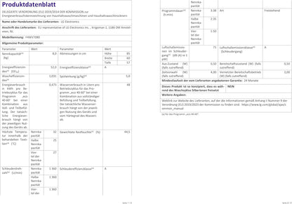 2026 LG F4WV7080, Klasse A, Frontlader-Waschmaschine 8 kg, 1400 U/Min, AI Direct Drive, Wi-Fi, Tiefenreinigung mit Dampf, Groe Kapazitt, TRIPLE A, Auentür aus Sicherheitsglas, 62 x 60 x 85 cm Wei
