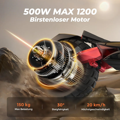 2026 T8 Offroad-E-Scooter Mit Straßenzulassung 1200W Motor 100KM Reichweite (ABE,eKFV)
