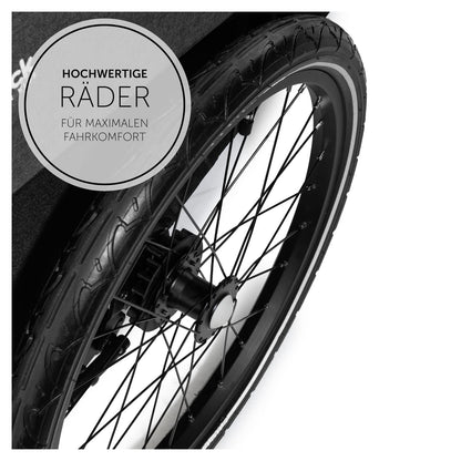 2026 hauck Fahrradanhänger & Kinderwagen Dryk Duo Plus mit Federung, für 2 Kinder (6-48 Monate), inkl. Deichsel, Buggyrad, Fahne und LED Licht, Faltbar, Höhenverstellbar, XL Kofferaum (Dark Green)