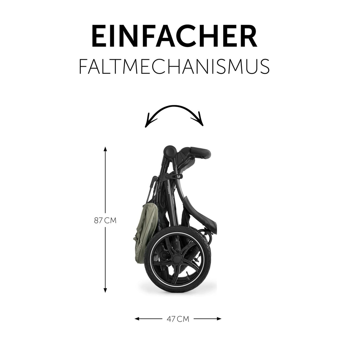 2026 hauck Kinderwagen Runner 2, Dreirad Buggy mit XL Lufträder für Kinder bis 22 kg, UV-Schutz 50+, Belüftungsfenster, Höhenverstellbar, Faltbar, XL Korb bis 3 kg, Liegefunktion (Black)