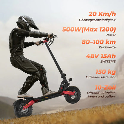 2026 T8 Offroad-E-Scooter Mit Straßenzulassung 1200W Motor 100KM Reichweite (ABE,eKFV)