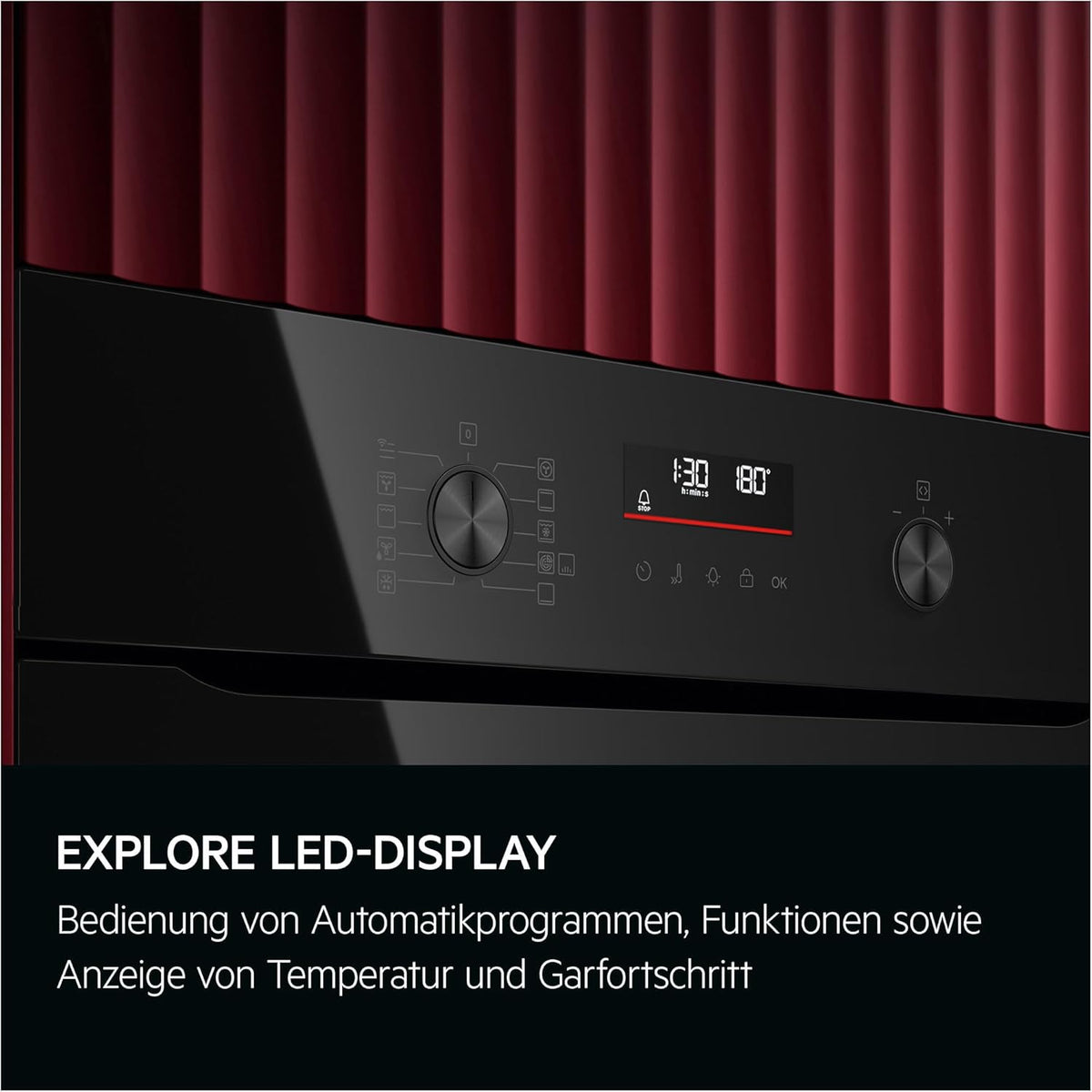 2026 AEG Einbaubackofen – Serie 5 Ringheißluft: Gleichmäßige Garergebnisse auf 3 Ebenen – Pyrolyse Selbstreinigung – 25 Automatikprogramme – LED-Touchdisplay – Schnellaufheizung – Schwarz – BPE53516AB