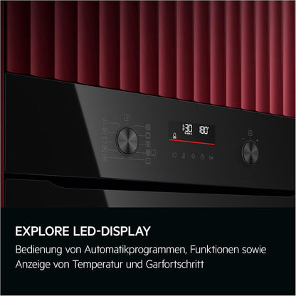 2026 AEG Einbaubackofen – Serie 5 Ringheißluft: Gleichmäßige Garergebnisse auf 3 Ebenen – Pyrolyse Selbstreinigung – 25 Automatikprogramme – LED-Touchdisplay – Schnellaufheizung – Schwarz – BPE53516AB