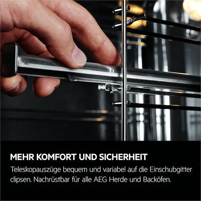 2026 AEG Einbaubackofen – Serie 5 Ringheißluft: Gleichmäßige Garergebnisse auf 3 Ebenen – Pyrolyse Selbstreinigung – 25 Automatikprogramme – LED-Touchdisplay – Schnellaufheizung – Schwarz – BPE53516AB