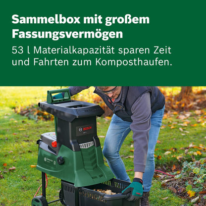 2026 Bosch Turbinenhäcksler AXT 25 TC (2.500 W; geeignet für Holz und harte Gartenabfälle; inklusive Gartenhandschuhe; integrierte Fangbox 53 l; in Karton) – Edition