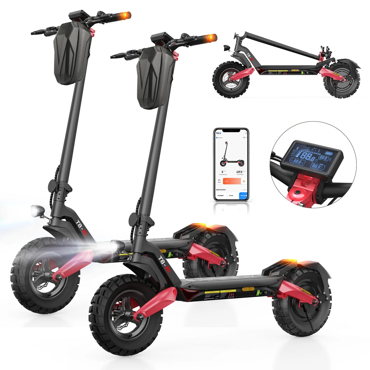 2026 T8 Offroad-E-Scooter Mit Straßenzulassung 1200W Motor 100KM Reichweite (ABE,eKFV)