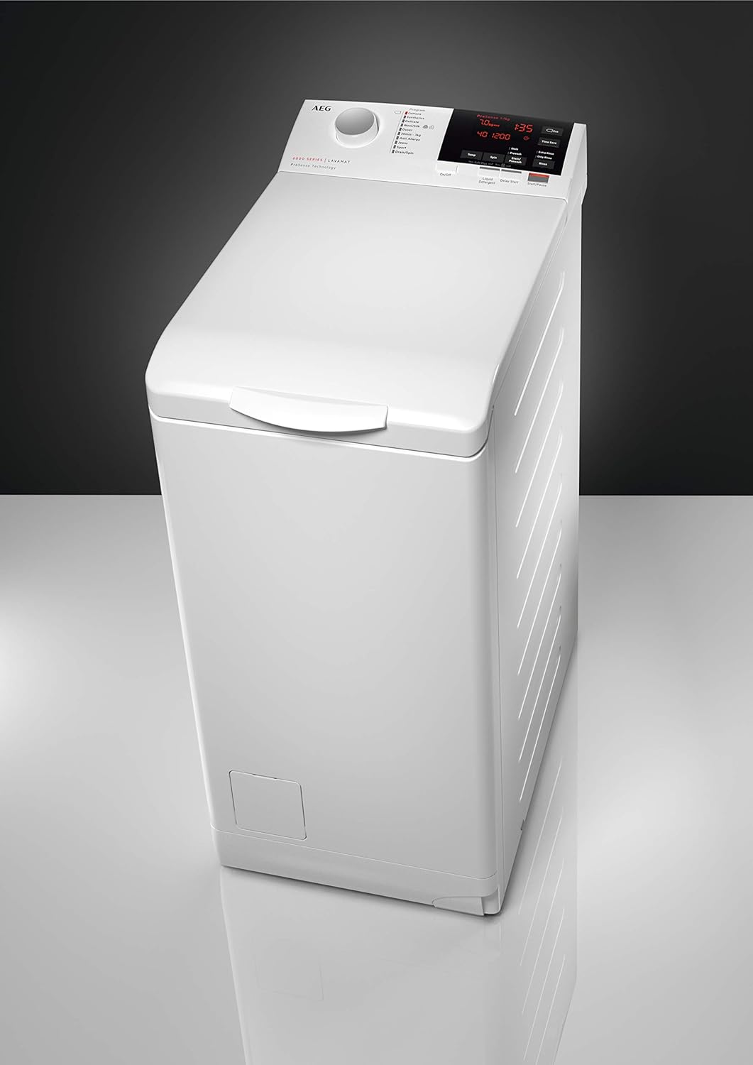 2026 AEG LTR7A71370 Waschmaschine Toplader / Serie 7000 mit ProSteam / ProSteam - Auffrischfunktion / 7,0 kg / Leise / Mengenautomatik / Nachlegefunktion / Wasserstopp / 1300 U/min