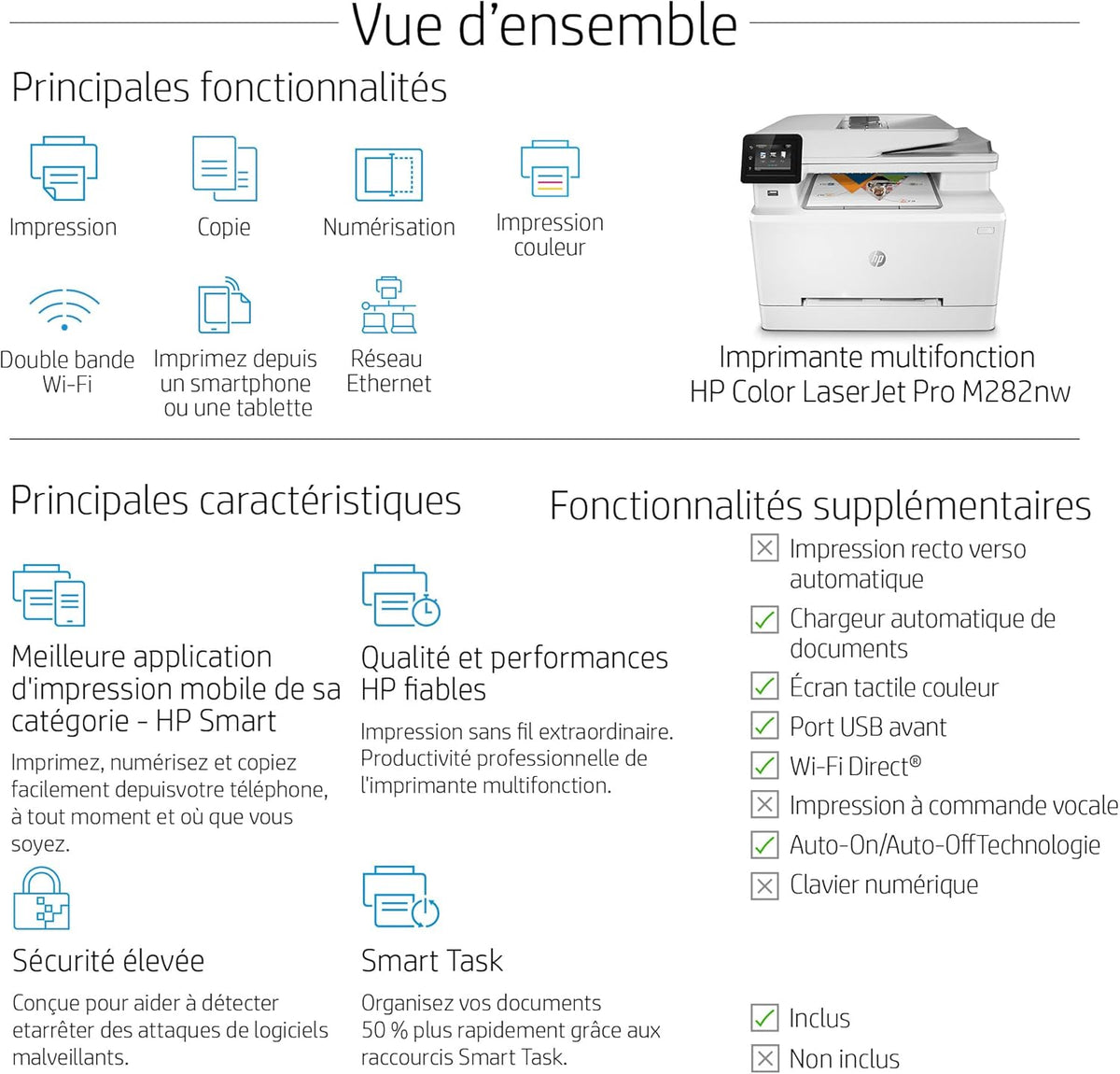 2026 HP Color LaserJet Pro MFP 3302fdwg Multifunktions-Farblaserdrucker, Fax, Automatischer beidseitiger Druck, Touchscreen, Wi-Fi, Ethernet, USB, HP Wolf Pro Security