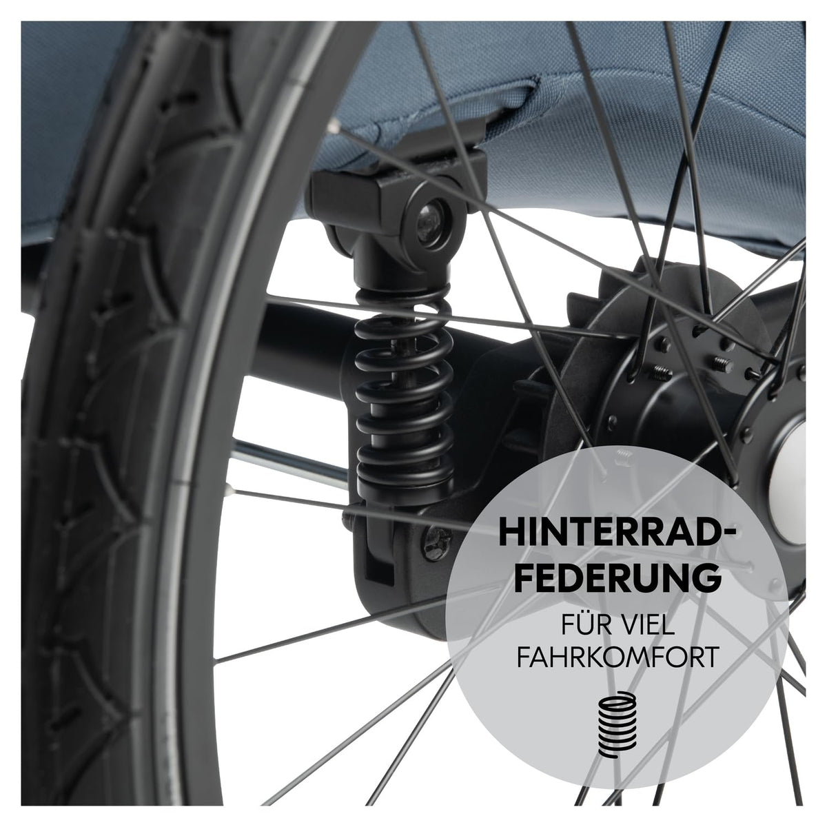 2026 hauck Fahrradanhänger & Kinderwagen Dryk Duo Plus mit Federung, für 2 Kinder (6-48 Monate), inkl. Deichsel, Buggyrad, Fahne und LED Licht, Faltbar, Höhenverstellbar, XL Kofferaum (Dark Green)