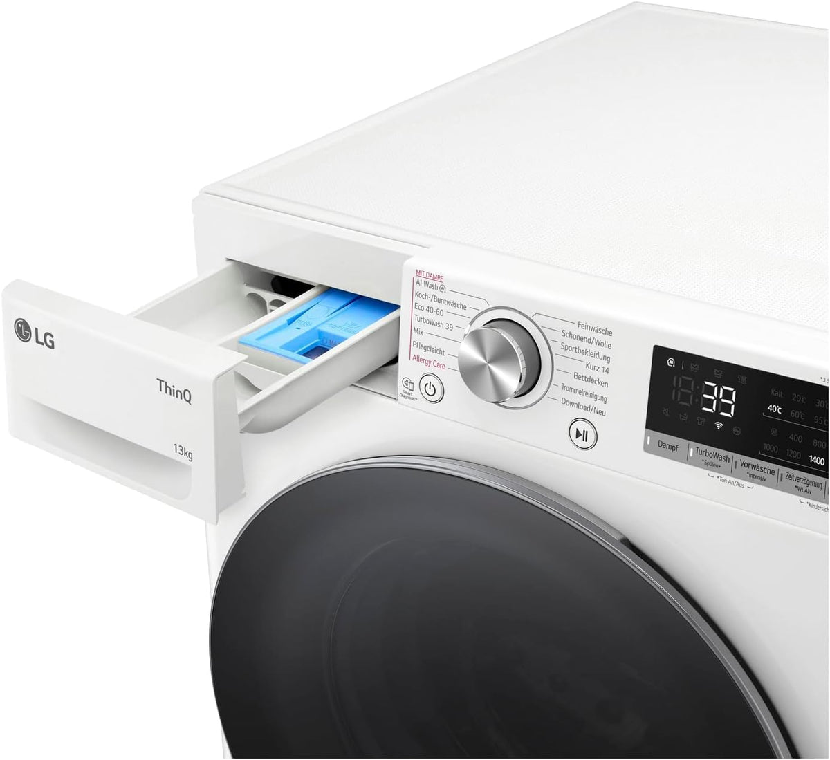 2026 LG F4WV7080, Klasse A, Frontlader-Waschmaschine 8 kg, 1400 U/Min, AI Direct Drive, Wi-Fi, Tiefenreinigung mit Dampf, Groe Kapazitt, TRIPLE A, Auentür aus Sicherheitsglas, 62 x 60 x 85 cm Wei