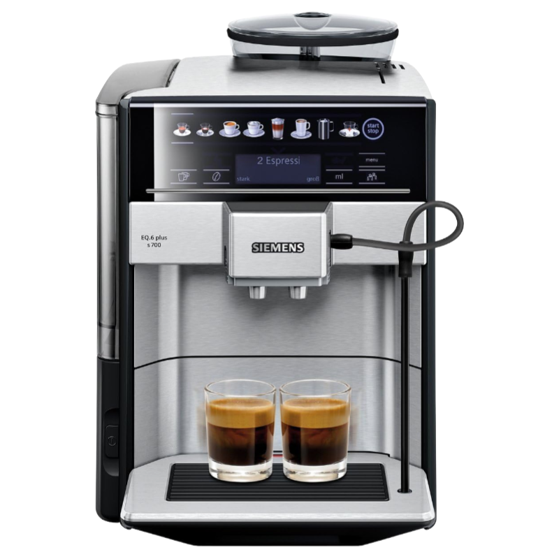 2026 SIEMENS Kaffeevollautomat EQ6 plus s700 TE657503DE, für viele Kaffeespezialitäten, Milch-Aufschäumdüse, Keramikmahlwerk, Doppeltassenfunktion, Antikalk, automatische Dampfreinigung, 1500 W, edelstahl