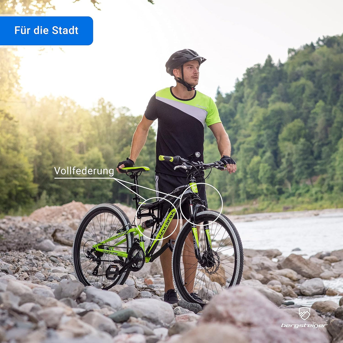 2026 Bergsteiger Kodiak 26 Zoll, 29 Zoll Mountainbike, Scheibenbremse, Shimano 21 Gang-Schaltung, Vollfederung, Fully MTB für Jungen, Mädchen, Damen & Herren