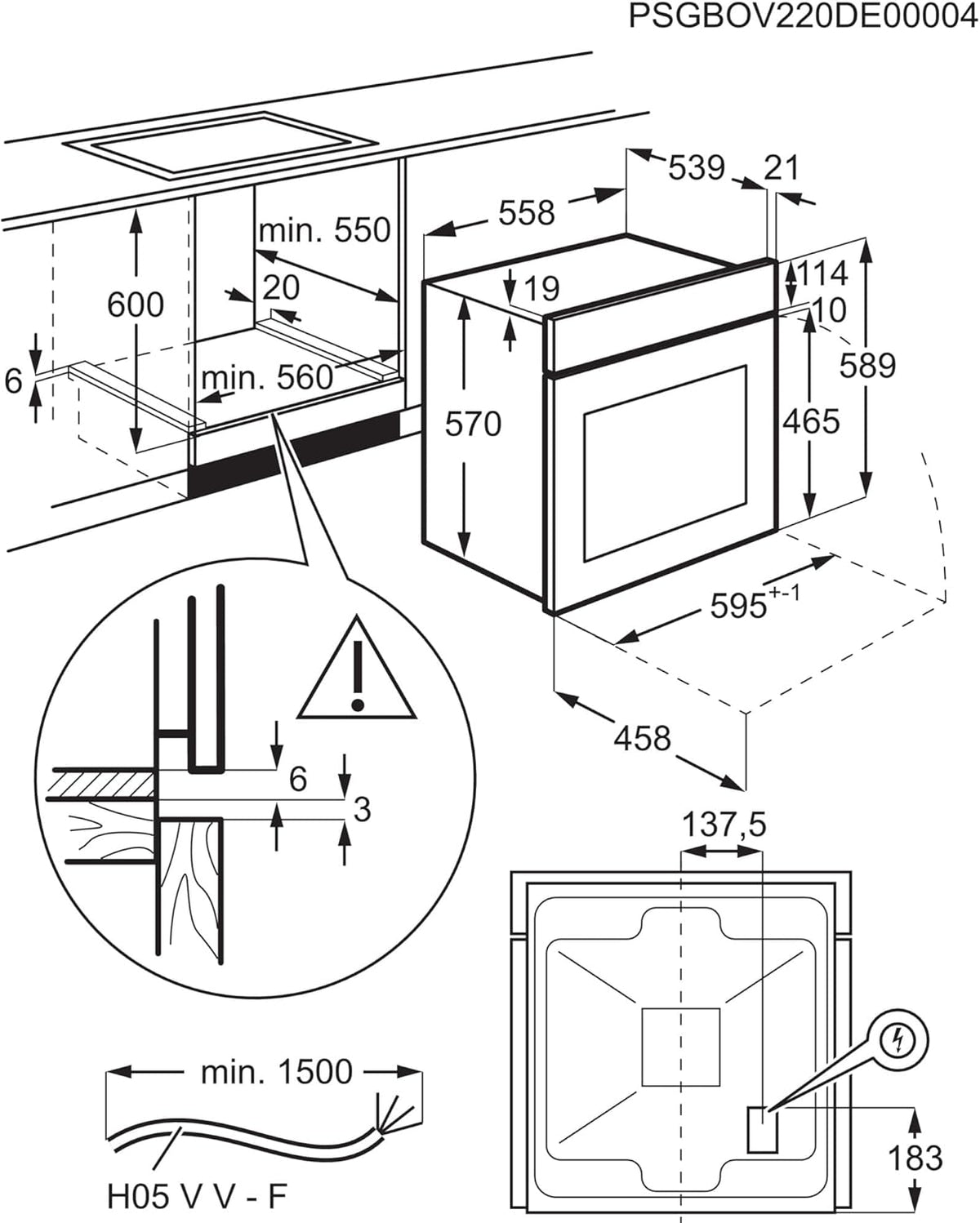 2026 AEG Einbaubackofen – Serie 5 Ringheißluft: Gleichmäßige Garergebnisse auf 3 Ebenen – Pyrolyse Selbstreinigung – 25 Automatikprogramme – LED-Touchdisplay – Schnellaufheizung – Schwarz – BPE53516AB