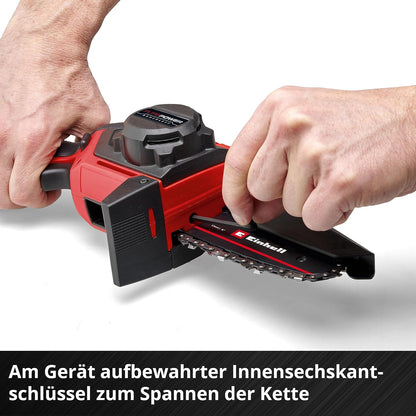 2026 Einhell Akku-Astkettensäge GE-PS 18/15 Li BL Kit Power X-Change (18 V, Brushless, 12,5 cm Schnittlänge, werkzeugloser Schwert-/Kettenwechsel, inkl. 2,5 Ah Akku, Ladegerät, E-Case S-F)