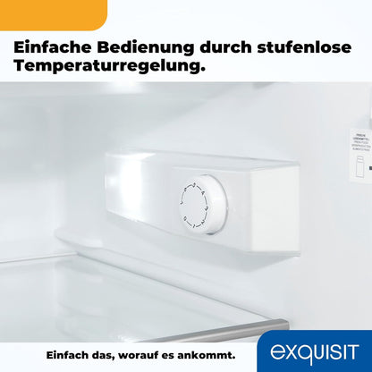2026 Exquisit Kühlschrank mit Gefrierfach, 120 Liter, 4-Sterne-Gefrierfach, Kühlschrank freistehend, KS516-4-H-010D weiss
