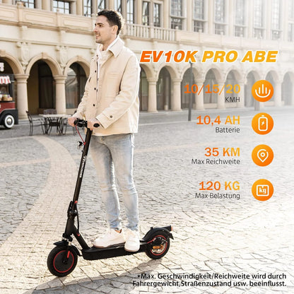 2026 EVERCROSS EV10K Pro ABE E-Scooter mit 400W Motor, 35 km Reichweite, 10-Zoll-Honeycomb-Reifen und IP54 Schutz