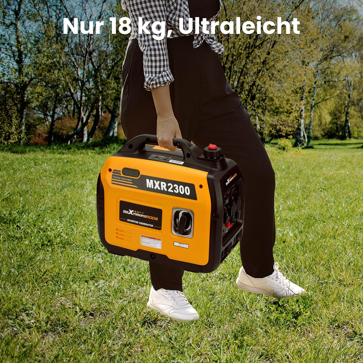 2026 2300W Inverter Stromerzeuger Benzin leise 4 Takt tragbar 18,5kg für Camping Wohnmobil USB 230V Steckdosen