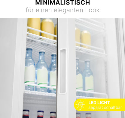 2026 Bomann Kühlschrank mit Glastür | Getränkekühlschrank abschließbar | 6 höhenverstellbare Ablagen | 30kg je Ablage | 347 Liter | Kühlschrank groß | Flaschenkühlschrank m. LED-Licht | KSG 7351 schwarz