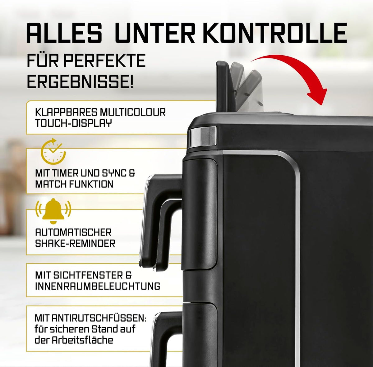 2026 GOURMETmaxx FryUp3 Vertikale Heißluftfritteuse 3 Kammern