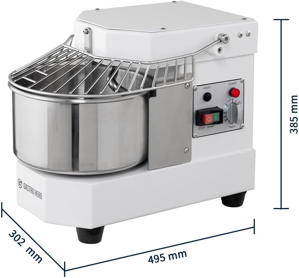 2026 GastroHero Teigknetmaschine, 8 L, fester Kopf, Weiß TKM-ECO8
