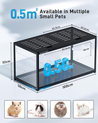 2026 BUCATSTATE Hamsterkäfig 3,0: Metall Rattenkäfig Kleintierkäfig Groß Stapelbar mit Einfacher Montage 120L x 60W x 62H cm für Nager, Mäuse, Zwerghamster (0,72m², Weiß)