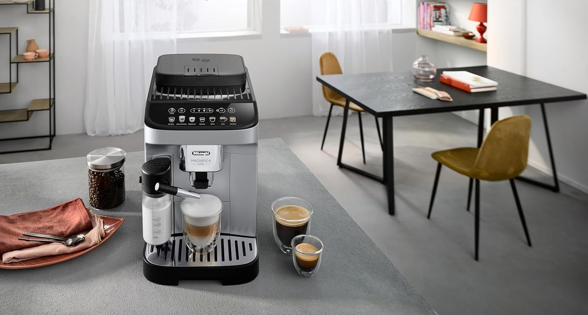 2026 De'Longhi Magnifica Evo ECAM 292.81.B Kaffeevollautomat mit LatteCrema Milchsystem, 7 Direktwahltasten für Cappuccino, Espresso und weitere Kaffeespezialitäten, 2-Tassen-Funktion, Schwarz
