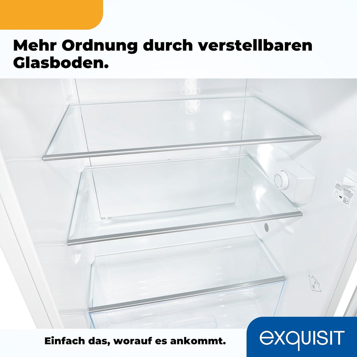 2026 Exquisit Kühlschrank ohne Gefrierfach, 133 Liter, Vollraumkühlschrank freistehend, Türanschlag Wechselbar, KS516-V-H-010D weiss