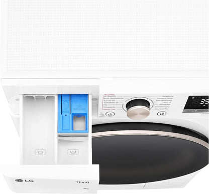 2026 LG F4WV7080, Klasse A, Frontlader-Waschmaschine 8 kg, 1400 U/Min, AI Direct Drive, Wi-Fi, Tiefenreinigung mit Dampf, Groe Kapazitt, TRIPLE A, Auentür aus Sicherheitsglas, 62 x 60 x 85 cm Wei