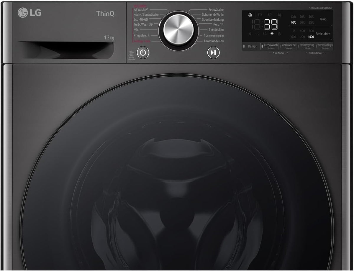 2026 LG F4WV7080, Klasse A, Frontlader-Waschmaschine 8 kg, 1400 U/Min, AI Direct Drive, Wi-Fi, Tiefenreinigung mit Dampf, Groe Kapazitt, TRIPLE A, Auentür aus Sicherheitsglas, 62 x 60 x 85 cm Wei