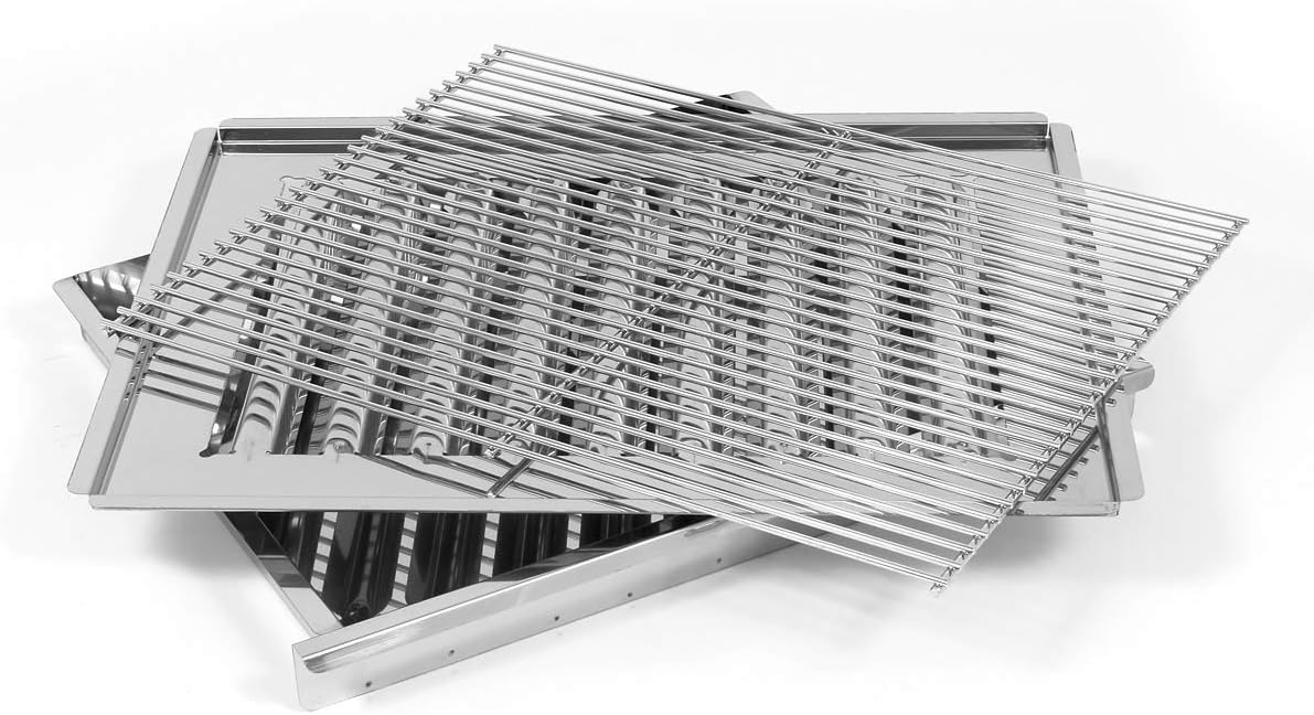 2026 Gasgrill-Kombibräter 11kW 3-flammiger Edelstahl-Brenner fahrbar mit Grillrost und Stahlpfanne Gastrobräter Profigrill Verein