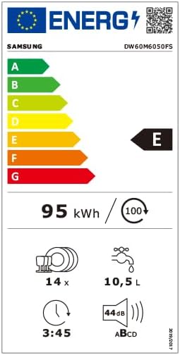 2026 Samsung DW60M6050FS Geschirrspüler, freistehend, 14 Gedecke, A++, Edelstahl, maximal 60 cm, berührungsempfindliche Tasten, LED
