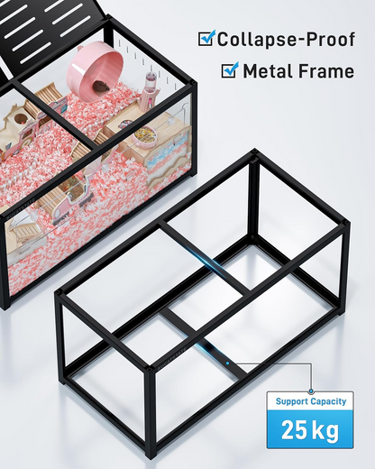 2026 BUCATSTATE Hamsterkäfig 3,0: Metall Rattenkäfig Kleintierkäfig Groß Stapelbar mit Einfacher Montage 120L x 60W x 62H cm für Nager, Mäuse, Zwerghamster (0,72m², Weiß)