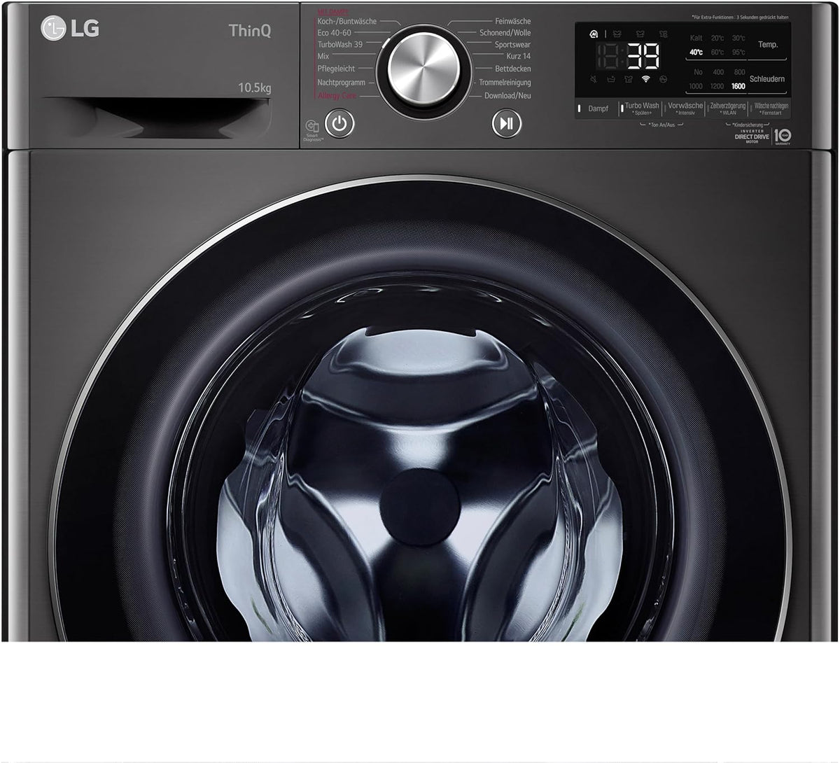 2026 LG F4WV7080, Klasse A, Frontlader-Waschmaschine 8 kg, 1400 U/Min, AI Direct Drive, Wi-Fi, Tiefenreinigung mit Dampf, Groe Kapazitt, TRIPLE A, Auentür aus Sicherheitsglas, 62 x 60 x 85 cm Wei