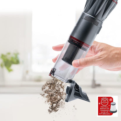 2026 Genius Neu Invictus One 1.0 Handstaubsauger 12-TLG grau - Handsauger beutellos & kabellos mit 11000PA | HEPA Filter, Lithium Ionen Akku, Tierhaarbürste, Behälter 180ml