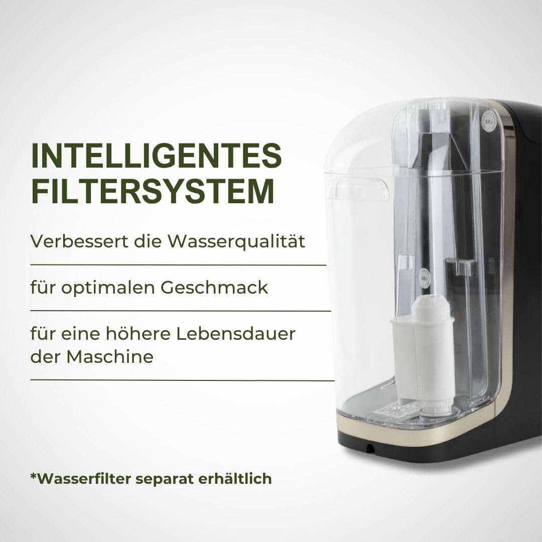 2026 BRU Teeautomat für losen Tee, Kräuter & Teebeutel – Heißwasserspender & Teemaschine in einem, ohne Kapseln, filtriertes Wasser auf Knopfdruck, automatisches Reinigungssystem
