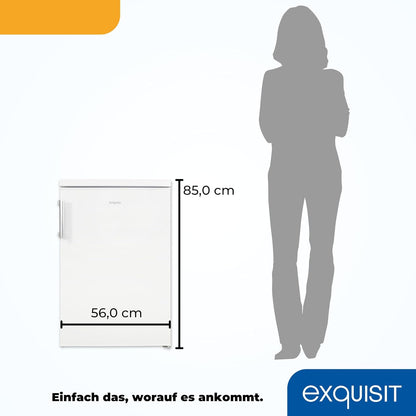 2026 Exquisit Kühlschrank ohne Gefrierfach, 133 Liter, Vollraumkühlschrank freistehend, Türanschlag Wechselbar, KS516-V-H-010D weiss