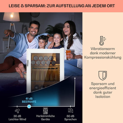 2026 Klarstein Mini Kühlschrank mit Glastür für Zimmer, Getrnkekühlschrank mit Verstellbaren Ablagen, Kleiner 80 Liter, Indoor/Outdoor Kühlschrank Leise