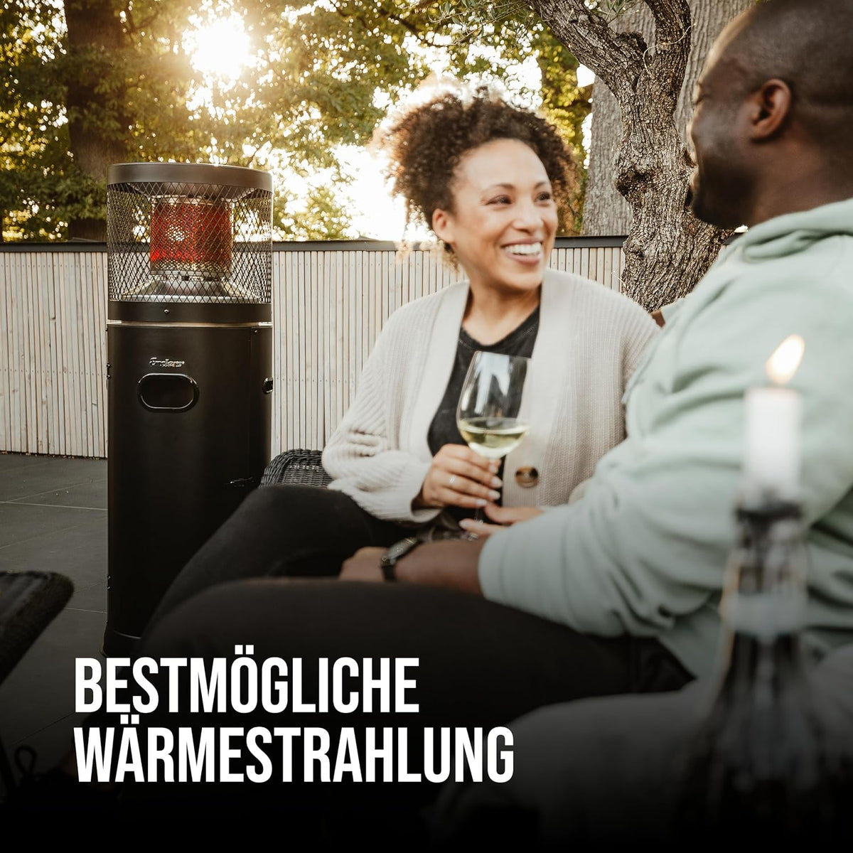 2026 Enders® Terrassenheizer Gas Polo Black 2.0, Gas-Heizstrahler, Terrassenstrahler mit stufenloser Regulierung, ENDUR Reflektionssystem, Transporträder, Umkippsicherung #5464