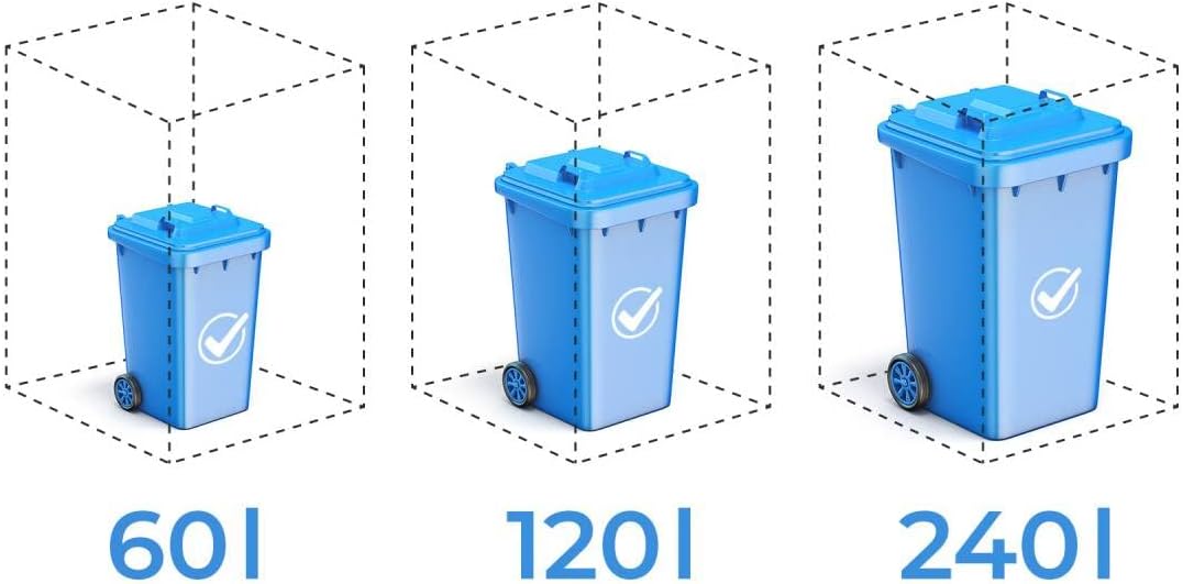 2026 Metzler Mülltonnenbox in Anthrazit & Holzoptik 2er 240L, Mülltonnenverkleidung 2 Tonnen, witterungsbeständiger und pulverbeschichteter Stahl mit Automatikdeckel, abschließbar, Garten- und Müllbox