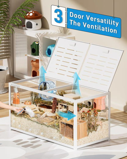 2026 BUCATSTATE Hamsterkäfig 3,0: Metall Rattenkäfig Kleintierkäfig Groß Stapelbar mit Einfacher Montage 120L x 60W x 62H cm für Nager, Mäuse, Zwerghamster (0,72m², Weiß)