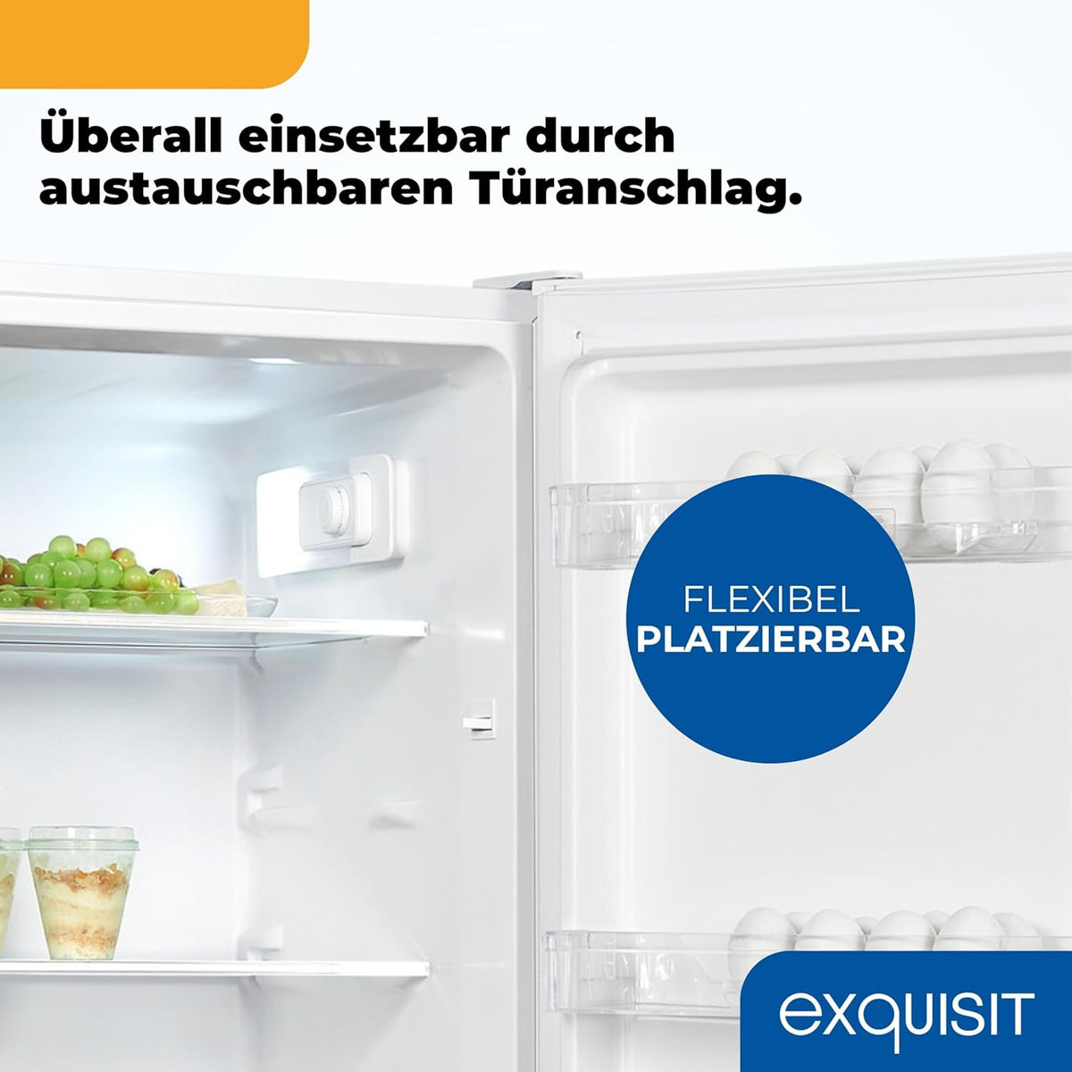 2026 Exquisit Kühlschrank ohne Gefrierfach, Großer Kühlschrank, 5 Ablagen, 242 Liter, Vollraumkühlschrank 143 cm hoch, KS5320-V-H-040E weiss