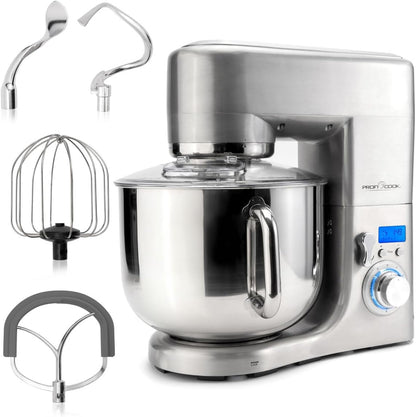 2026 ProfiCook® Küchenmaschine mit XXXL-Edelstahlschüssel | Rühgerät 10L mit 1500W Motor | Knetmaschine inkl. Haken & Schneebesen | Teigknetmaschine Spritzschutz mit Nachfüllöffnung | PC-KM 1096