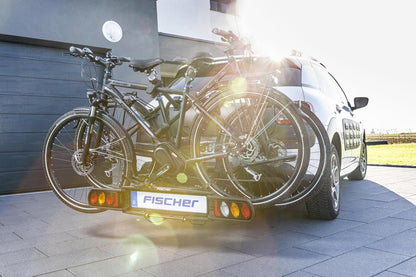 2026 Fischer Kupplungs-Fahrradträger ProlineEvo 2, für 2 Fahrräder bis 60kg Nutzlast, E-Bike geeignet, vormontiert, abschließbar, faltbar