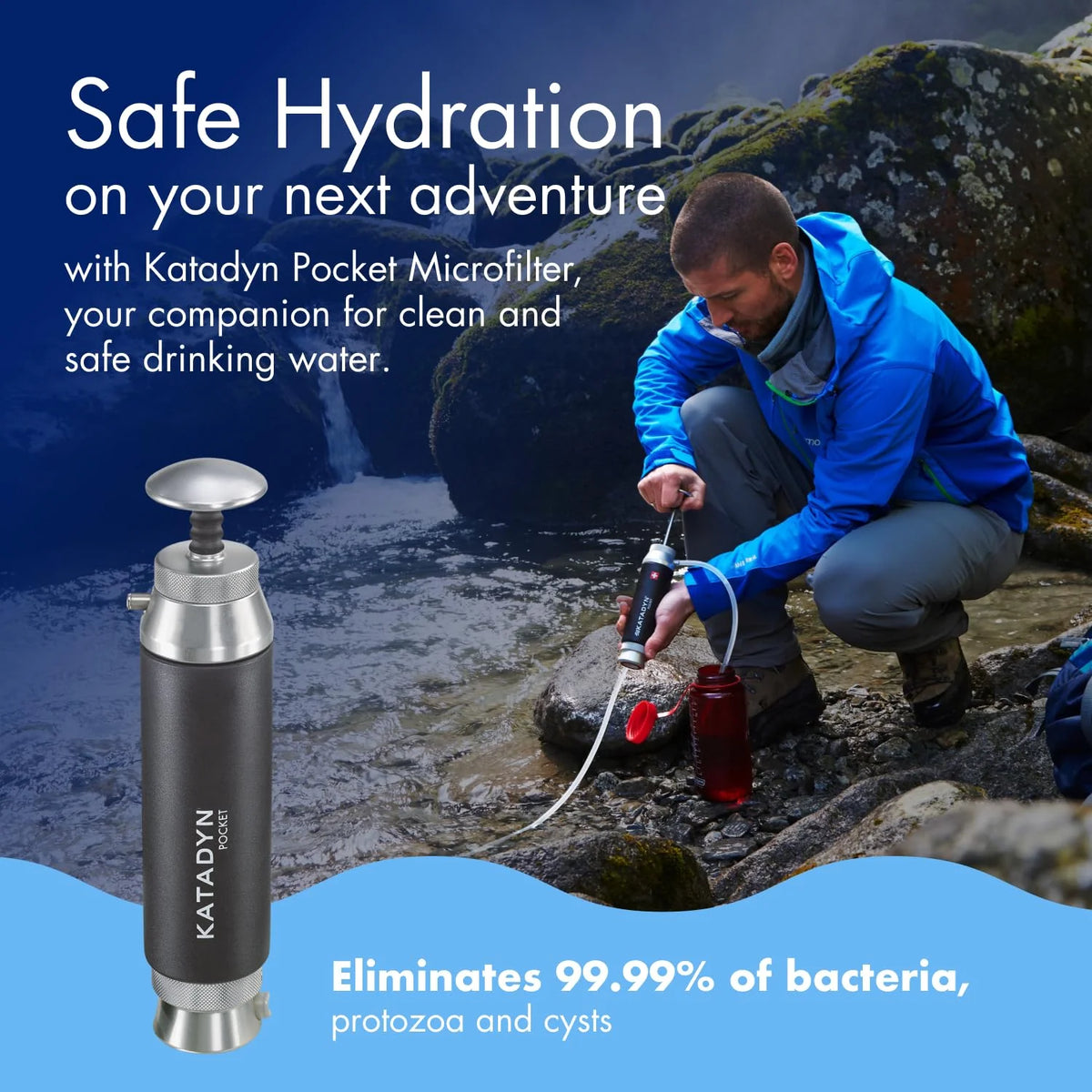 2026 Pocket Outdoor Wasserfilter mit Pumpfilter zur Trinkwasseraufbereitung für Camping Survival Notfall