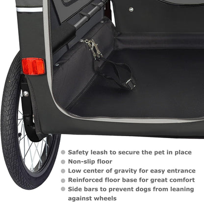 2026 Doggyhut S-Line XL Hundeanhänger & Hundebuggy mit Federung 2 in 1 Hunde Fahrradanhänger Jogger gefedert bis 45 kg