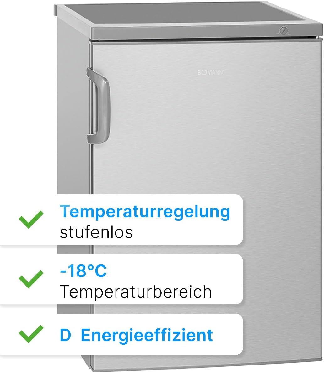 2026 Bomann Gefrierschrank 87L | Gefrierschrank klein mit Temperaturbereich ≤ -18°C | 3 Schubladen | Tiefkühlschrank mit wechselbarem Türanschlag | Freezer Tiefkühlschrank klein GS 7253 weiß