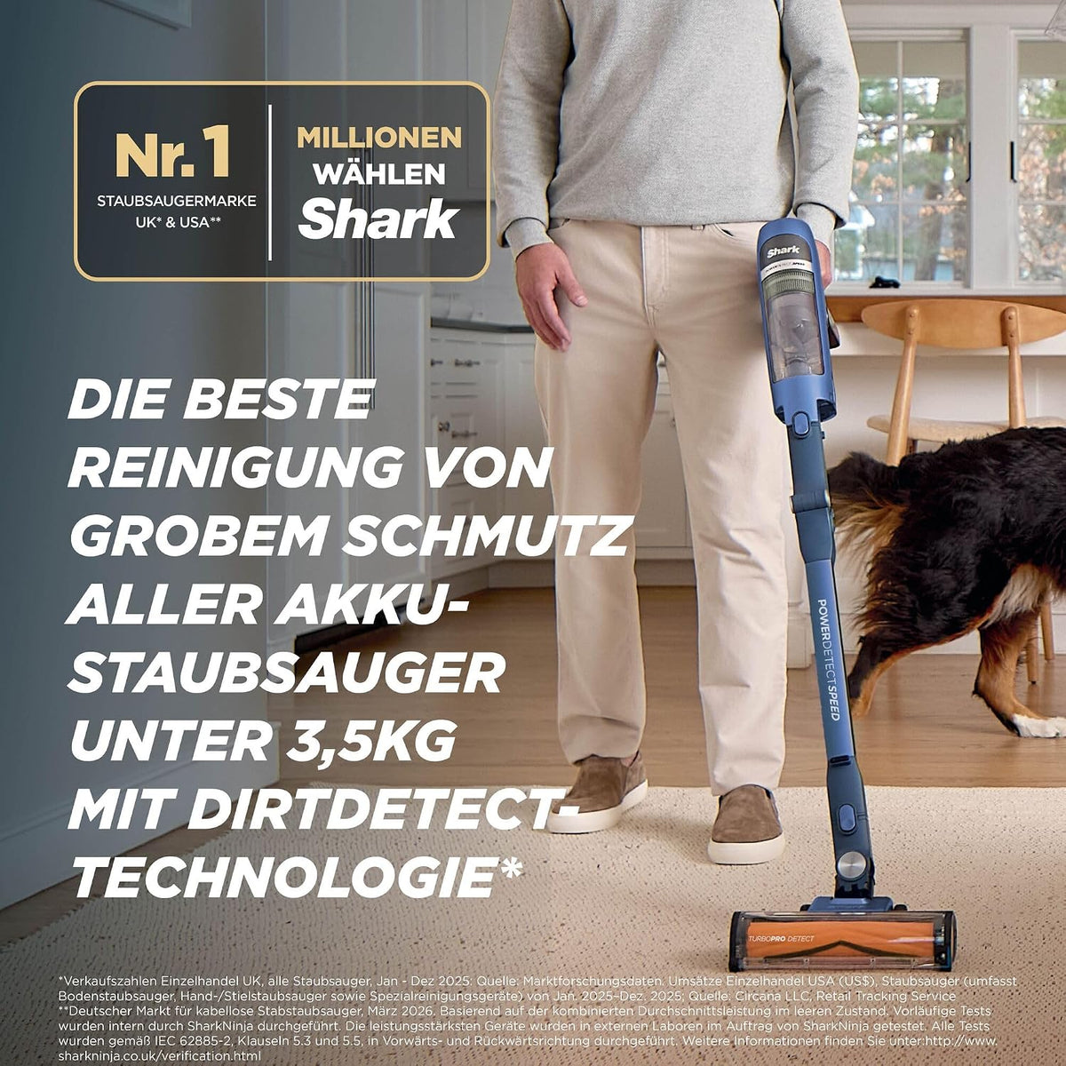 2026 Shark Detect Speed Clean & Empty Pet Pro Akku-Staubsauger, IA3241EUT, Salbeigrau
