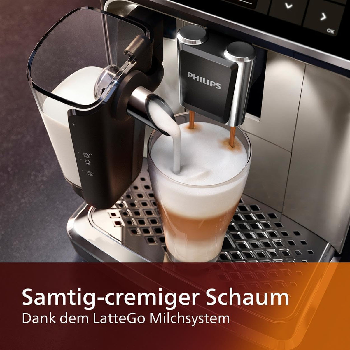 2026 Philips Serie 5400 Kaffeevollautomat - Genießen Sie 12 Getränke, schnell reinigendes LatteGo, intuitives TFT-Display, anpassbare Kaffeeeinstellungen, erstklassiges Küchendesign (EP5441/50)