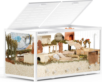 2026 BUCATSTATE Hamsterkäfig 3,0: Metall Rattenkäfig Kleintierkäfig Groß Stapelbar mit Einfacher Montage 120L x 60W x 62H cm für Nager, Mäuse, Zwerghamster (0,72m², Weiß)